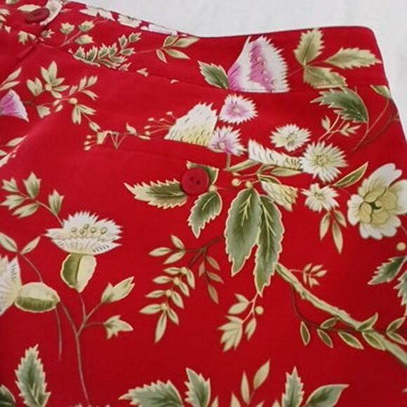 EP PRO 16 Red Floral Skort Polyester easy care no stretch see measurement photos - Picture 6 of 12